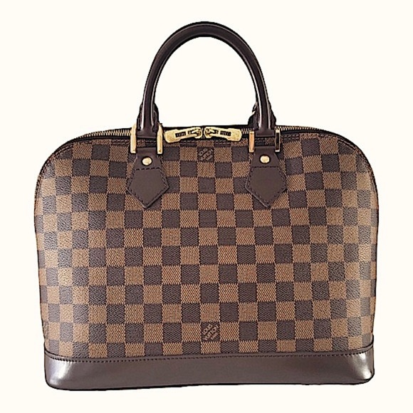 Louis Vuitton Damier Ebene Canvas Alma PM Handbag With Top Zip Metal Hardware. - Picture 2 of 16